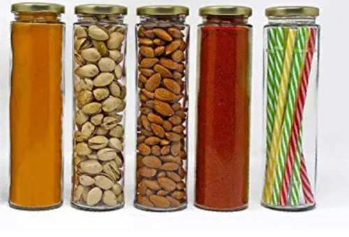 Round Glass Dry Fruits Jar, for Packaging, Size : Standard