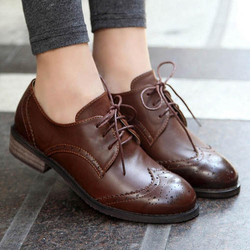PU Leather Shoes, Color : Brown