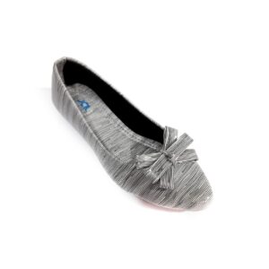 JAL Shoes 200-250gm Leather Ladies Fancy Grey Ballerinas, Style : Slip-On