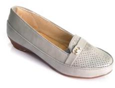 Ladies Grey Loafer Shoes
