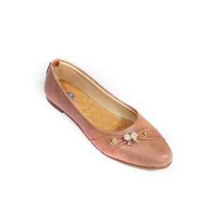 Ladies Plain Peach Ballerinas