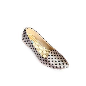 JAL Shoes Leather Ladies Silver Printed Ballerinas, Technics : Machine Made