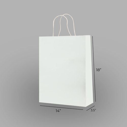 White Paper Bags, for Gift Packaging, Shopping, Size : Multisize