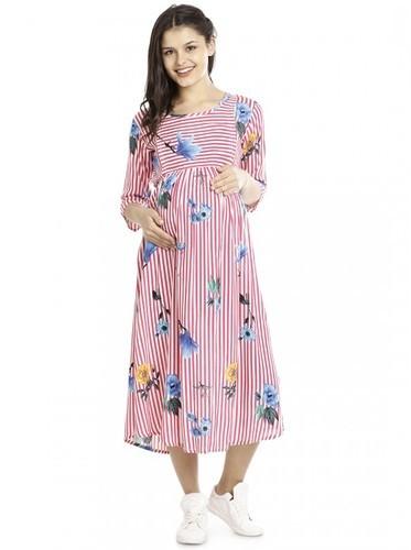 Printed Maternity Gown, Size : L, XL, XXL