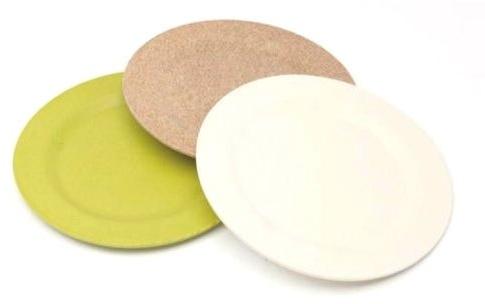 Bamboo Fiber Plates, Color : White, Green, etc