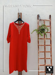 Maternity Tunic, Color : Red