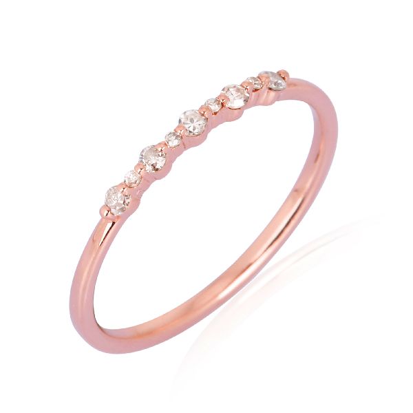 Rose Gold Diamond Band Ring, Size : 5 to 20mm
