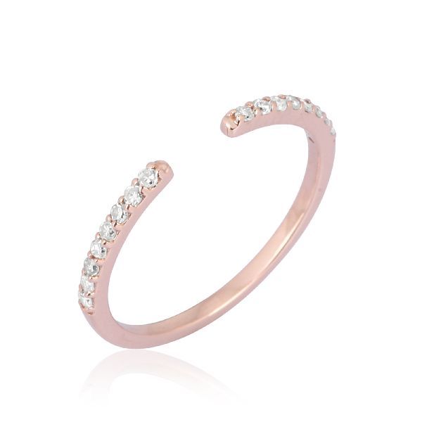 Rose Gold Open Band Diamond Ring