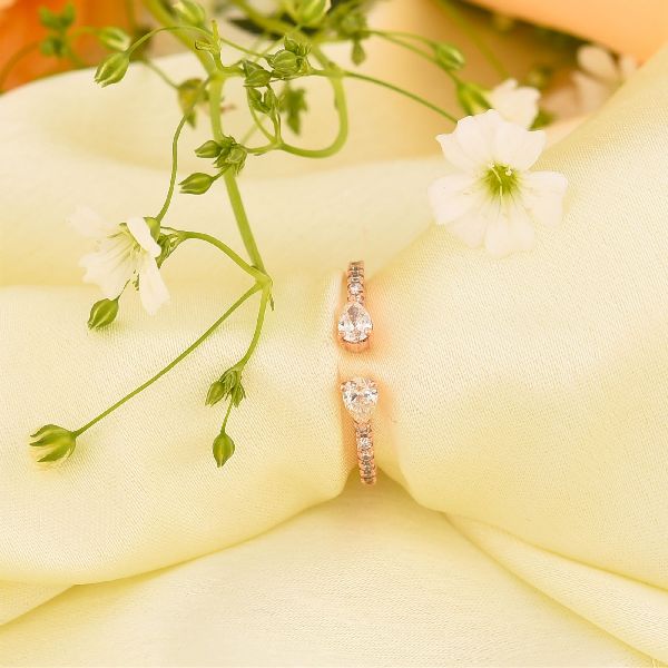 Rose Gold Pear Gap Diamond Ring