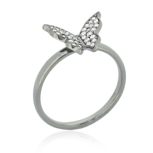 Sterling Silver Butterfly Diamond Rings, Size : 5 to 20mm
