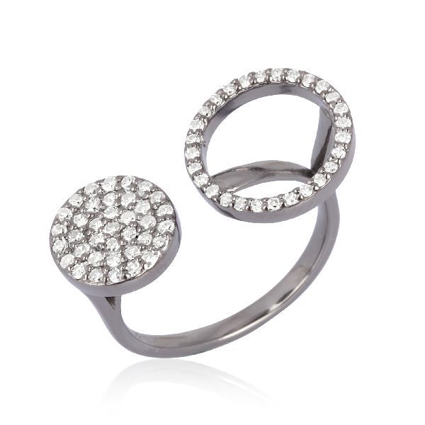 Sterling Silver Diamond Circle Gap Ring