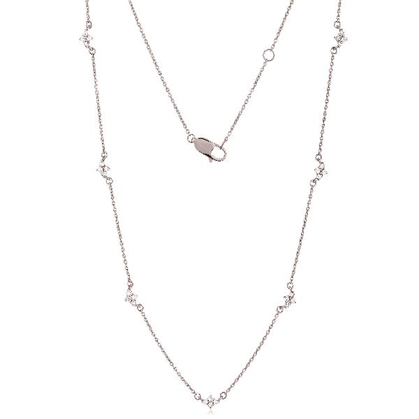 Sterling Silver Diamond Collect Chain Necklace