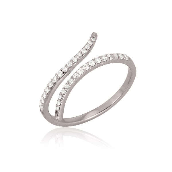 Sterling Silver Sleek Gap Diamond Ring, Size : 5 to 20mm