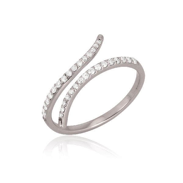 Sterling Silver Sleek Gap Diamond Ring