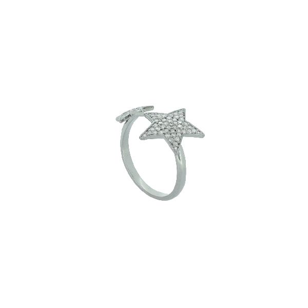 Sterling Silver Star Gap Ring