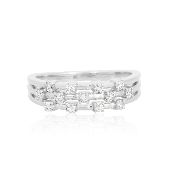 White Gold Multi Band Sprinkle Diamond Ring