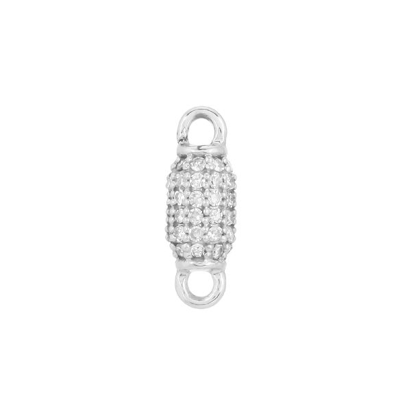 White Gold Pave Diamond Bead Connector