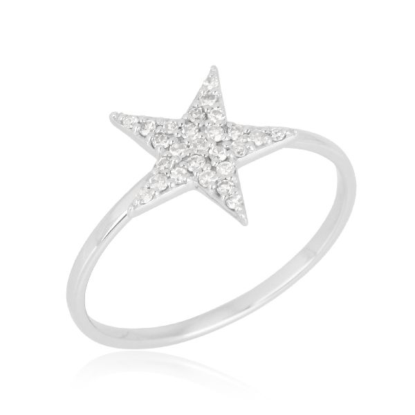 White Gold Star Diamond Ring