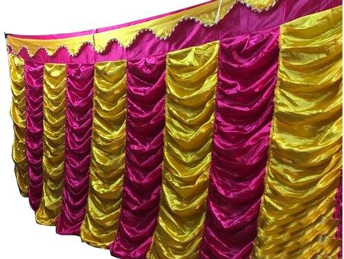 Khara Patti Tent Feston Wedding Curtain, Color : Yellow Pink