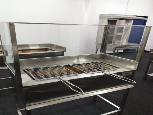 Silver Gas Stainless Steel Chicken Griller, For Commercial