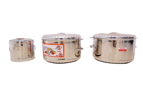 Circular Stainless Steel Casserole, For Hotel/restaurant, Capacity : 60 Litre