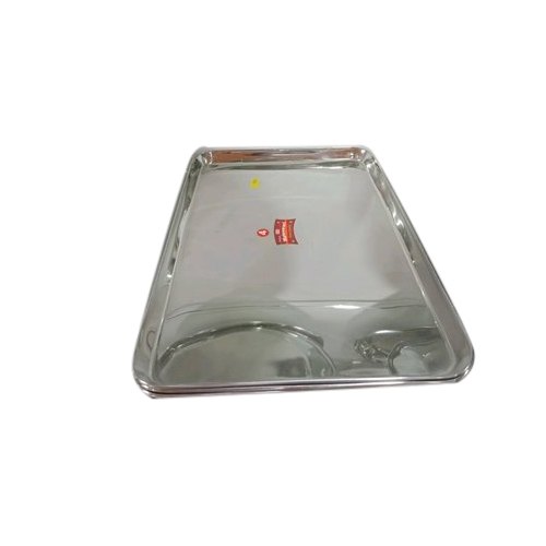Rectangle Mirror Finish Stainless Steel Serving Tray, For Home, Hotel, Restaurant, Size : 12x8 Inches