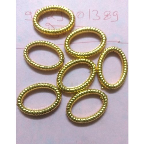 Golden Round Plastic Andaa Ring Metalized Beads