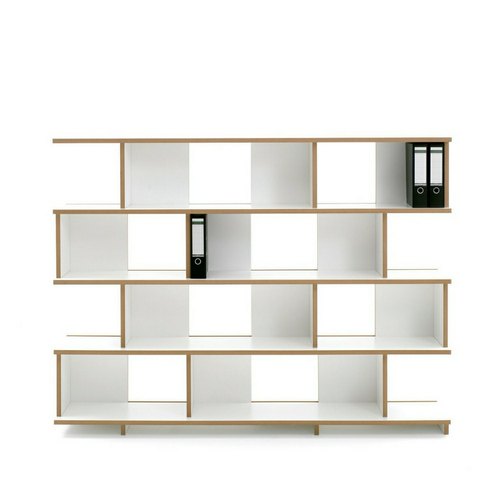 Bana Interior Polished Plywood Wooden Bookshelves, Color : White