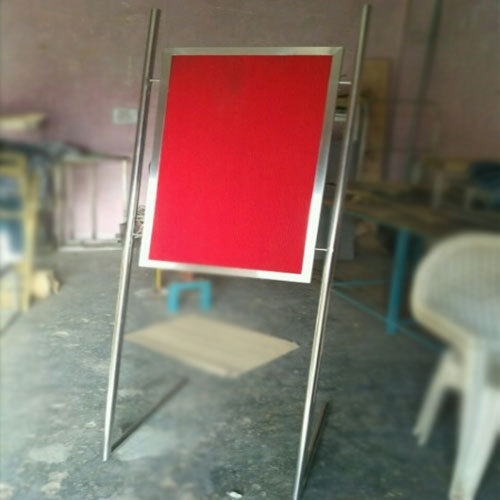 Stainless Steel Notice Board Stand
