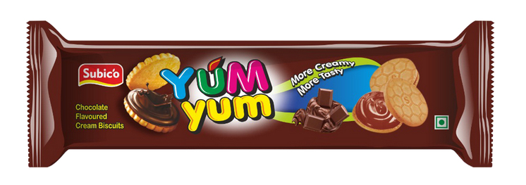 Chocolate Yum Yum Cream Biscuits, Certification : FSSAI
