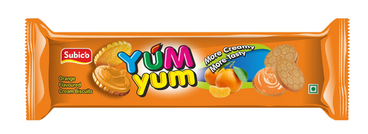 Orange Yum Yum Cream Biscuits, Taste : Sweet