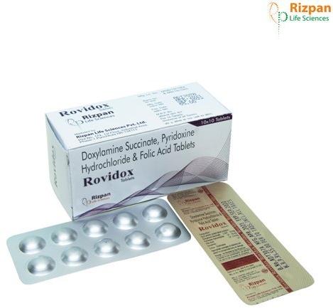 Doxylamine Succinate, Pyridoxine Hydrochloride and Folic Acid Tablets