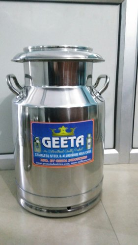 Geeta SS Milk Can, Color : Silver