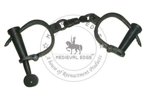 Adjustable Iron Handcuff, Color : black