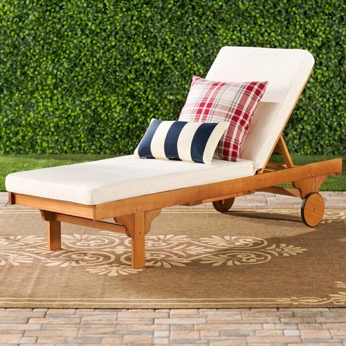 Modern Furntiure Wooden Sun Lounger, Color : Brown