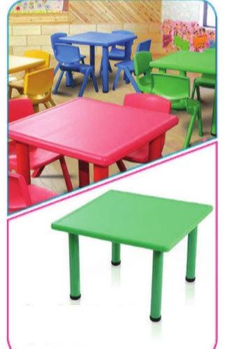 Multi Colors Plastic Table, Shape : Square