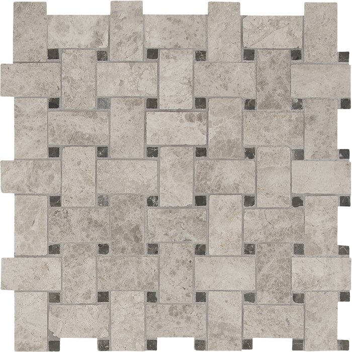Aravali Unpolished Marble Basket Weave Mosaic Tiles, for Flooring, Packaging Type : Carton Box