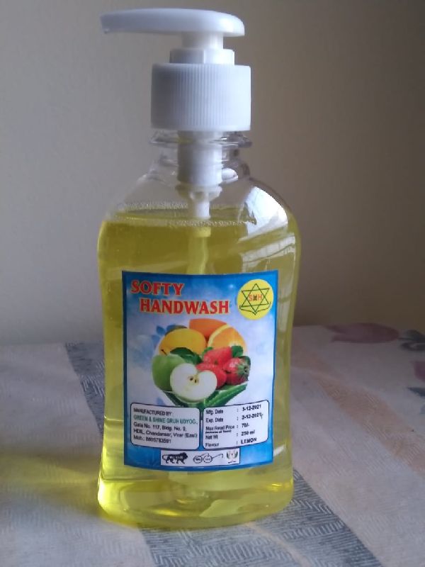 Softy Lemon Bottle Hand Wash, Form : Liquid