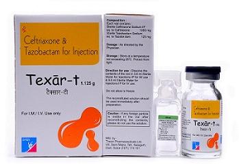 TEXAR-T CEFTRIAXONE AND TAZOBACTUM INJECTION