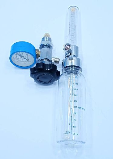 Medium Pressure Polished Oxygen Flowmeter, for Laboratory, Hospital, Clinic, Packaging Type : Carton Box