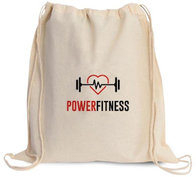 Power Fitness Plain Cotton Drawstring Bag