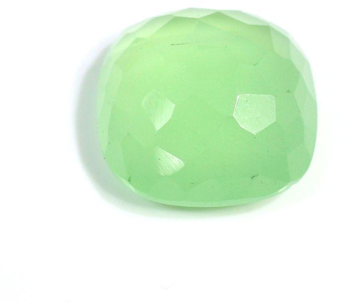 Cushion Natural Apple Green Chalcedony Stone, Size : 22x22mm