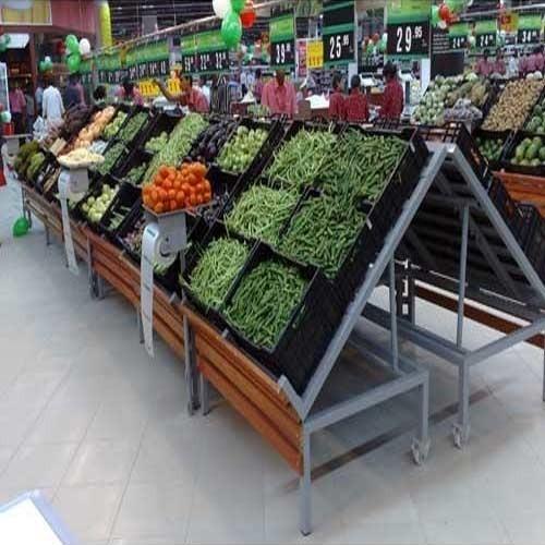 Iron Plastic Supermarket Vegetable Rack