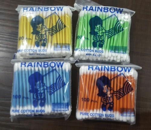 Rainbow Cotton Bud, for Ear Cleaning, Feature : Good Quality