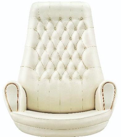  Leather Heritage HB Lounge Chair, Color : Cream