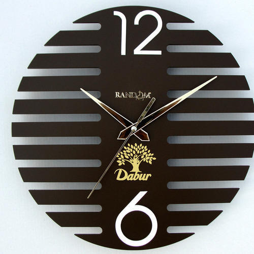 Wood Corporate Wall Clocks, for House office, Color : Brown