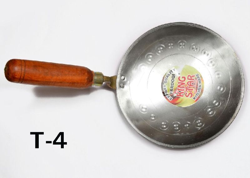 White Wooden Handle Tawa