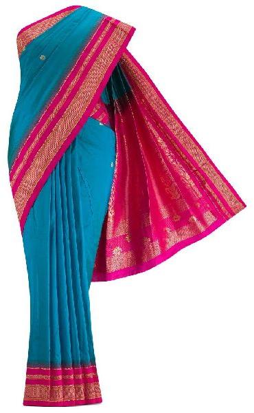Bangalore Silk Sarees, for Easy Wash, Dry Cleaning, Anti-Wrinkle, Shrink-Resistant, Width : 5.5 Meter