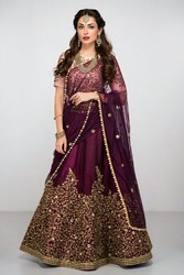 A-Line Embroidered Bridal Lehenga, Occasion : Wedding Wear