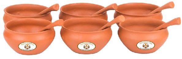 Clay Earthen Soup Bowl Set, Capacity : 250ml